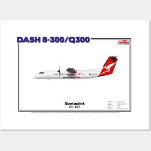 DeHavilland Canada Dash 8-300/Q300 - Qantaslink (Art Print) Posters and Art